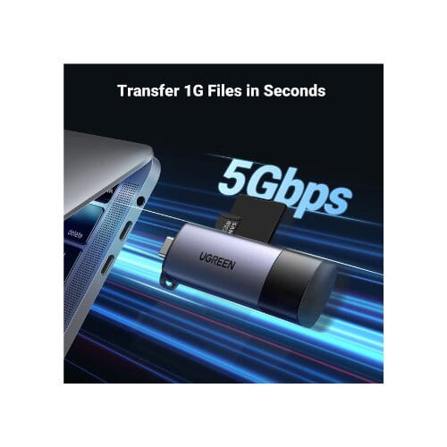 قارئ بطاقة Micro SD من Ugreen، محول قارئ بطاقة ذاكرة USB C USB 3.0