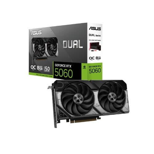 بطاقة رسومات ASUS Dual GeForce RTX 5060 8GB OC Edition GDDR7 PCIe 5.0