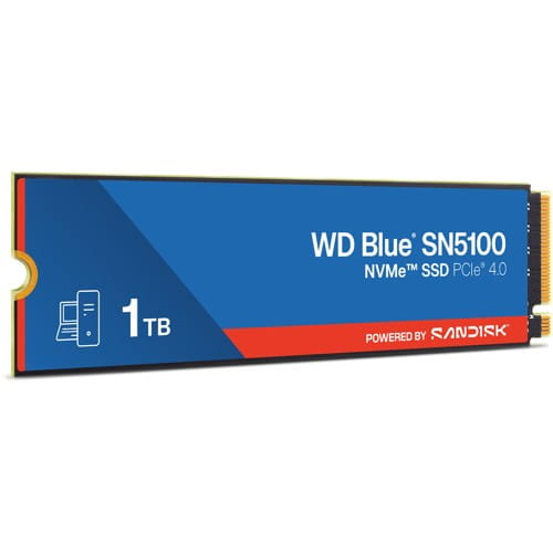 محرك أقراص ذو حالة صلبة Western Digital Blue SN5100 NVMe سعة 1 تيرابايت، M.2 2280، PCIe Gen 4