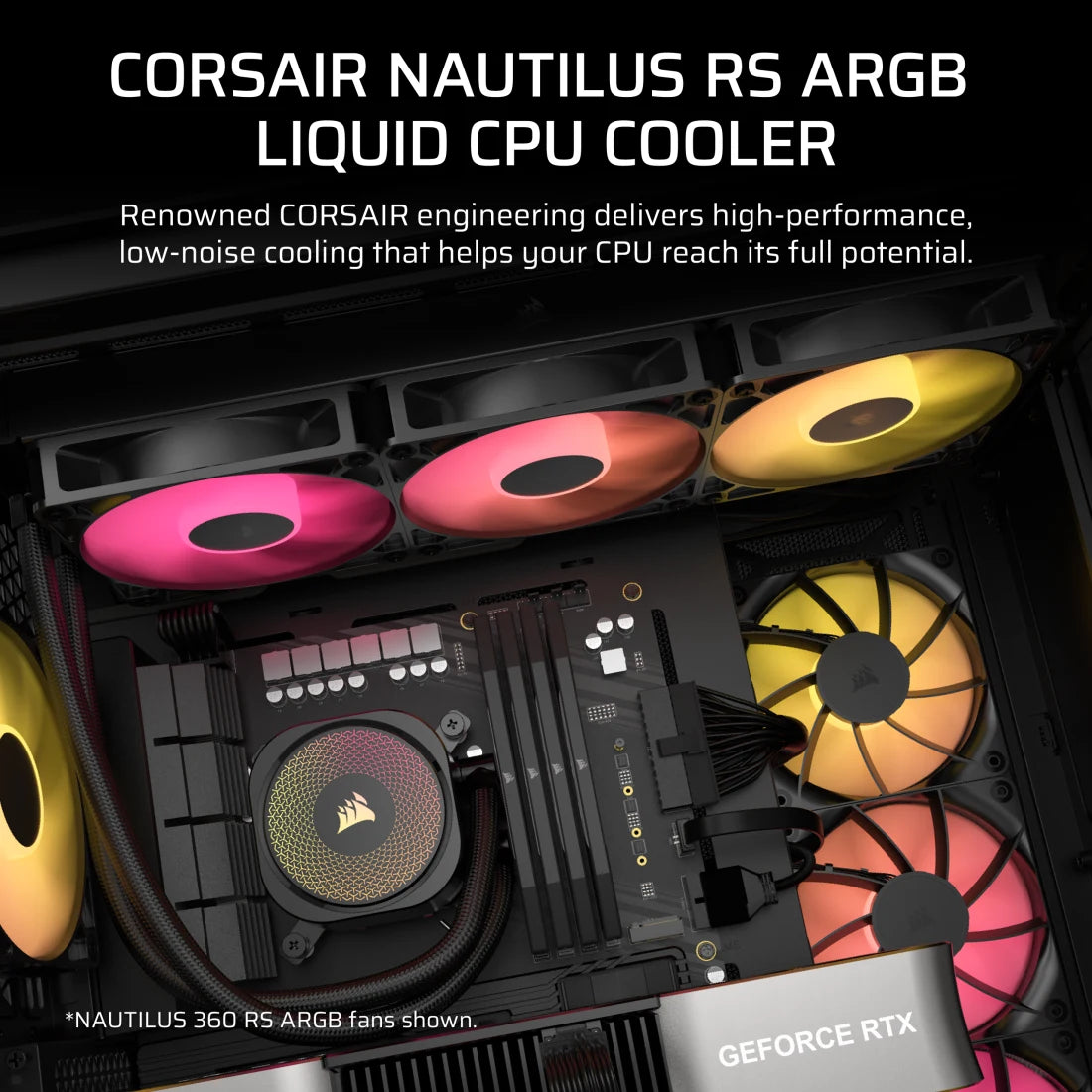 مبرد وحدة المعالجة المركزية السائل Corsair Nautilus 240 RS ARGB، اتصال مباشر باللوحة الأم، تبريد منخفض الضوضاء