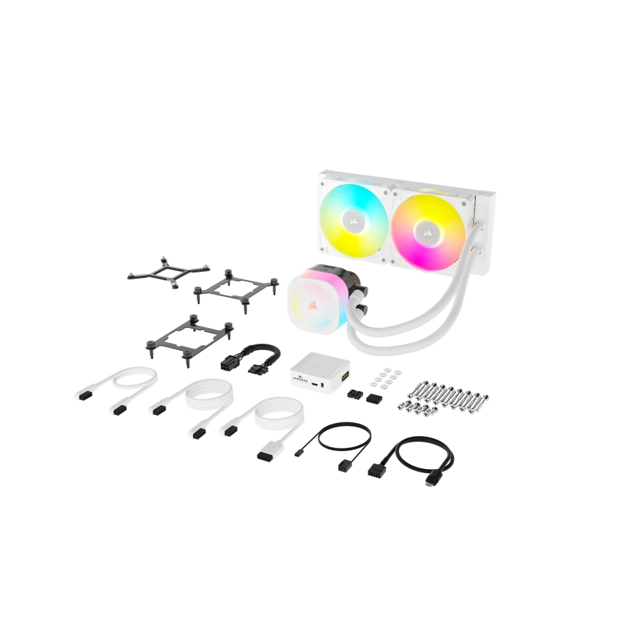مبرد سائل لوحدة المعالجة المركزية Corsair iCUE Link Titan 240 RX RGB AIO، يتضمن مروحتين RX120 RGB