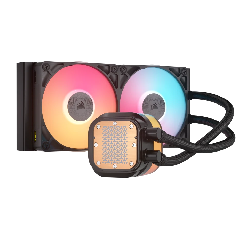 مبرد سائل لوحدة المعالجة المركزية Corsair iCUE Link Titan 240 RX LCD، مقاس 240 مم، ضوضاء منخفضة