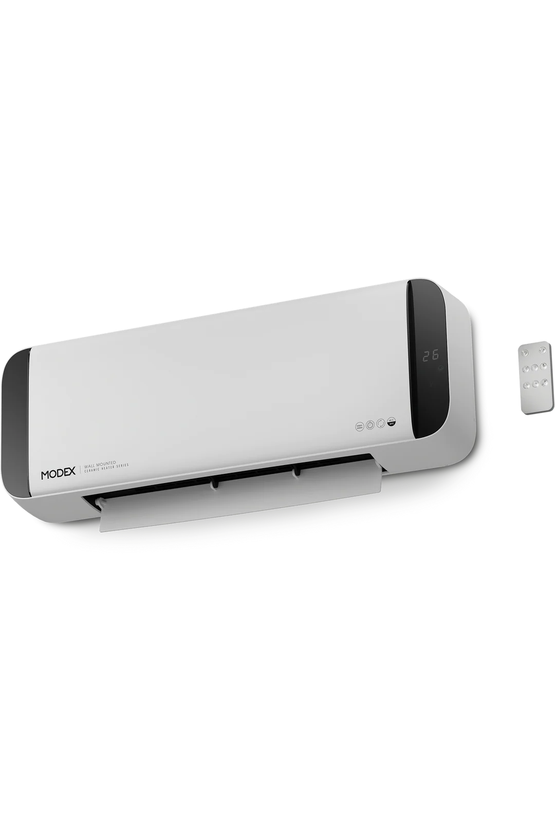 Modex Multifunctional 2 In 1 Wall Mounted Heater, Automatic Oscillating Louvers, White - PTC5500