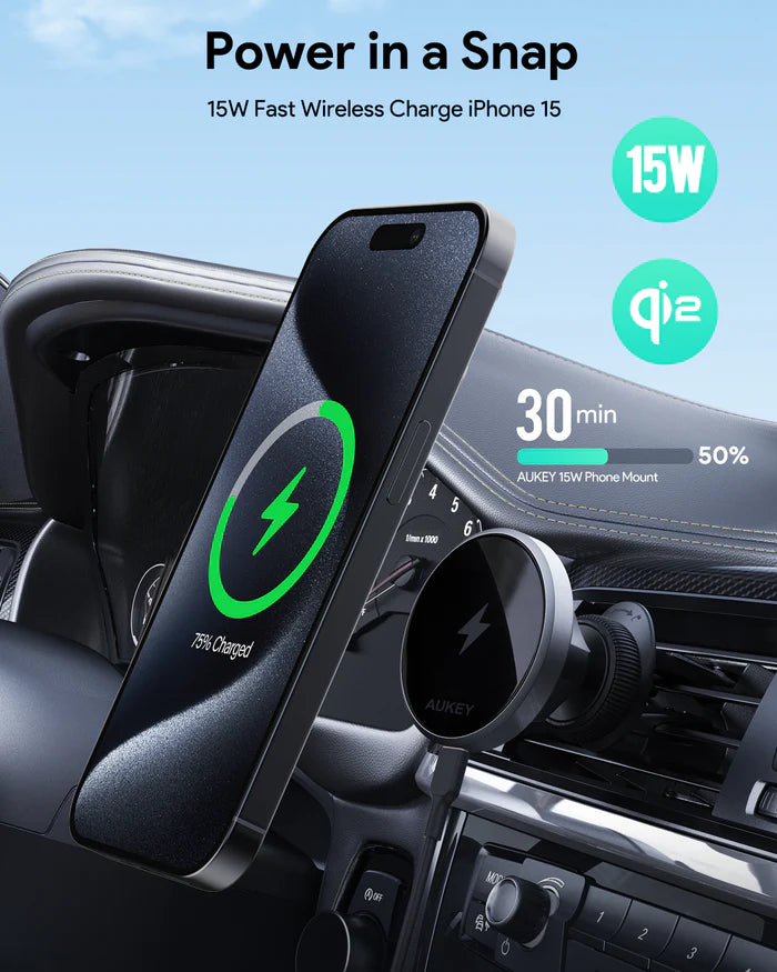 Aukey MagSafe Phone Mount Qi 2