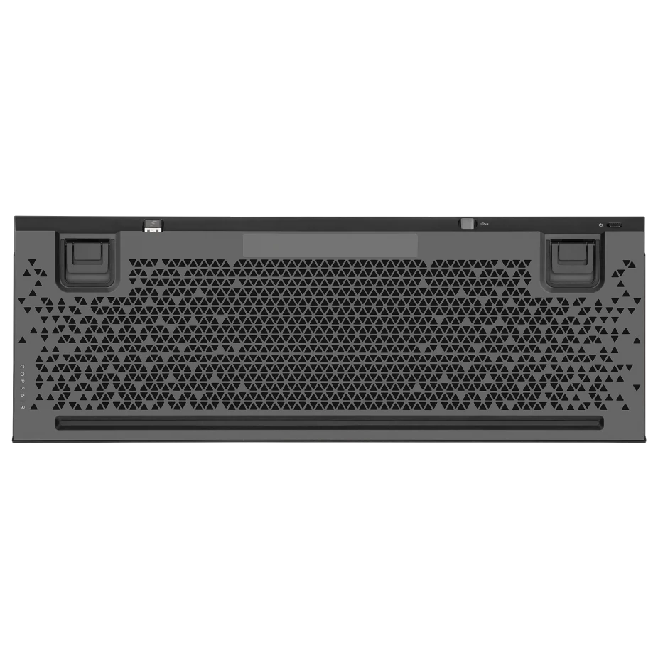 لوحة مفاتيح الألعاب الميكانيكية اللاسلكية Corsair K100 Air RGB فائقة النحافة، Cherry MX Ultra Low Profile Tactile، بلوتوث بزمن استجابة منخفض - أسود