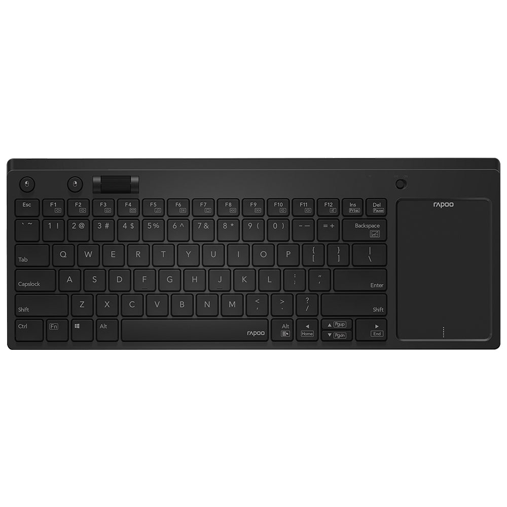 Rapoo Wireless 2.4G Multimedia Keyboard With Independent Mouse Button And Touchpad, Black - K2800
