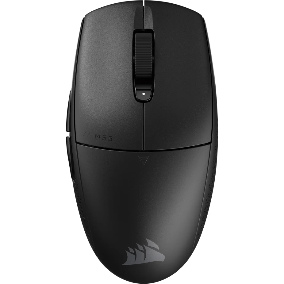 ماوس الألعاب اللاسلكي Corsair M55، تردد 2.4 جيجاهرتز وبلوتوث، دقة 24,000 نقطة لكل بوصة، عمر بطارية طويل الأمد، ستة أزرار قابلة للبرمجة