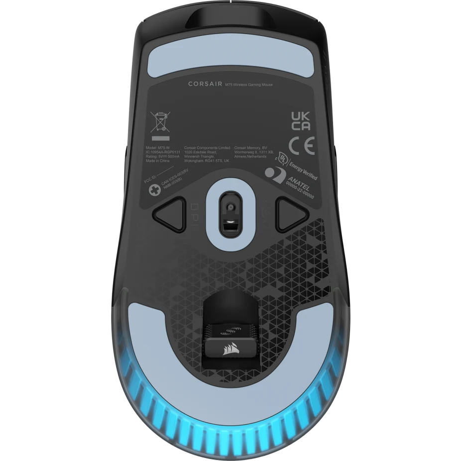 ماوس الألعاب اللاسلكي الخفيف الوزن Corsair M75 RGB بدقة 26000 نقطة لكل بوصة، وأزرار جانبية قابلة للتبديل