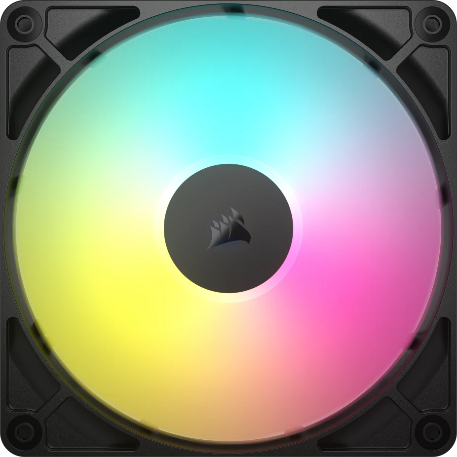 مراوح Corsair RS140 ARGB PWM مقاس 140 مم بحزمة مزدوجة، توصيل متسلسل، ضوضاء منخفضة