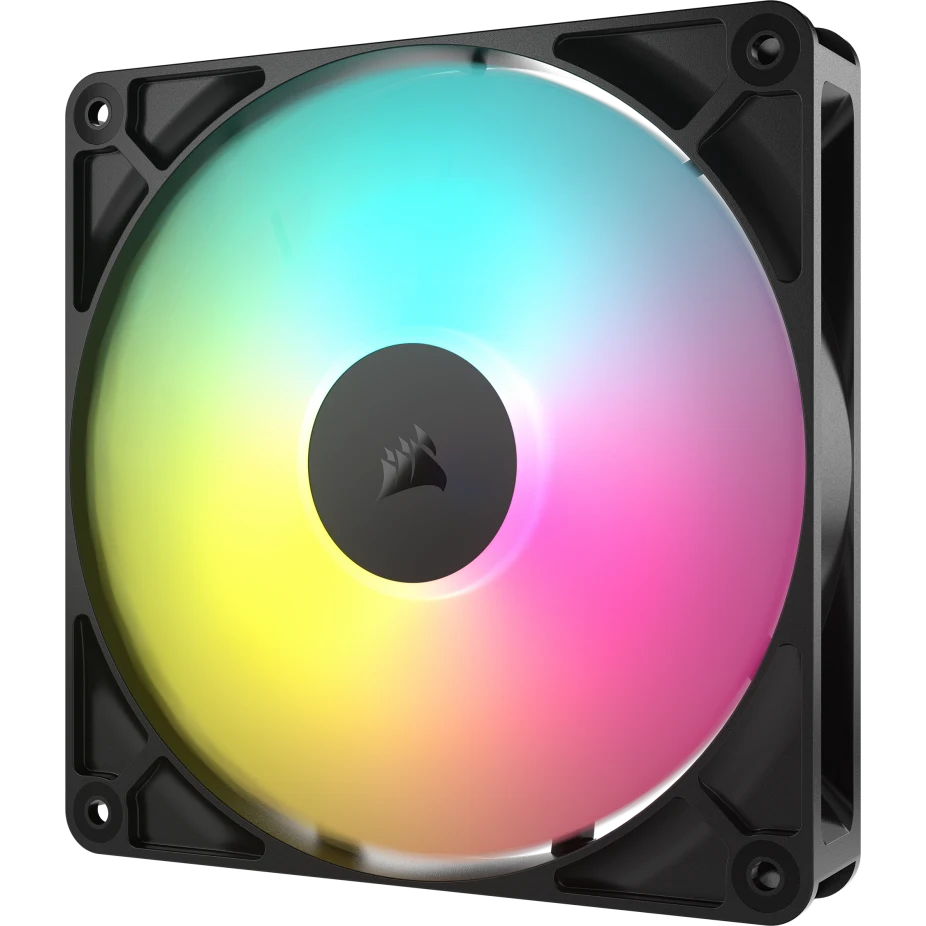 مراوح Corsair RS140 ARGB PWM مقاس 140 مم بحزمة مزدوجة، توصيل متسلسل، ضوضاء منخفضة
