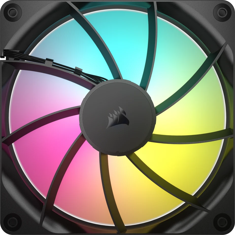مراوح Corsair RS140 ARGB PWM مقاس 140 مم بحزمة مزدوجة، توصيل متسلسل، ضوضاء منخفضة
