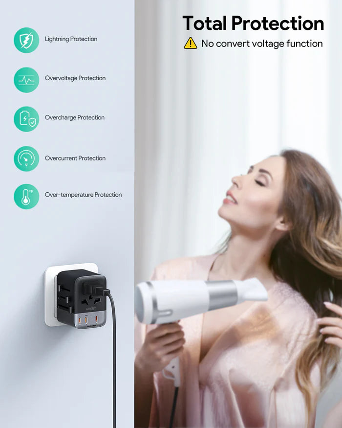Aukey Universal Adapter with 35W PD Port 3C2A
