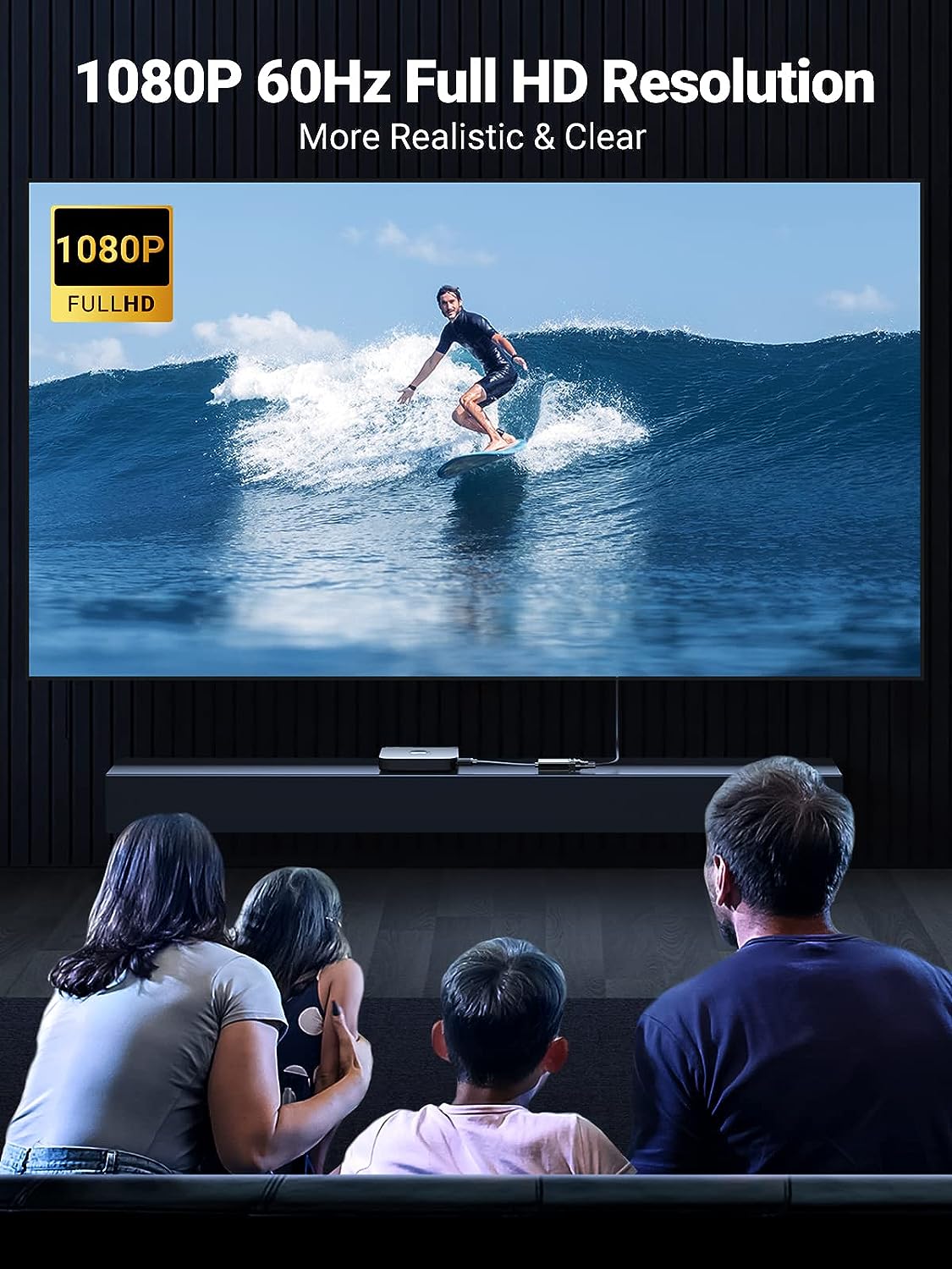 محول Ugreen Active HDMI إلى VGA مع مقبس صوت 3.5 ملم، HDMI ذكر إلى VGA أنثى بدقة تصل إلى 1080P