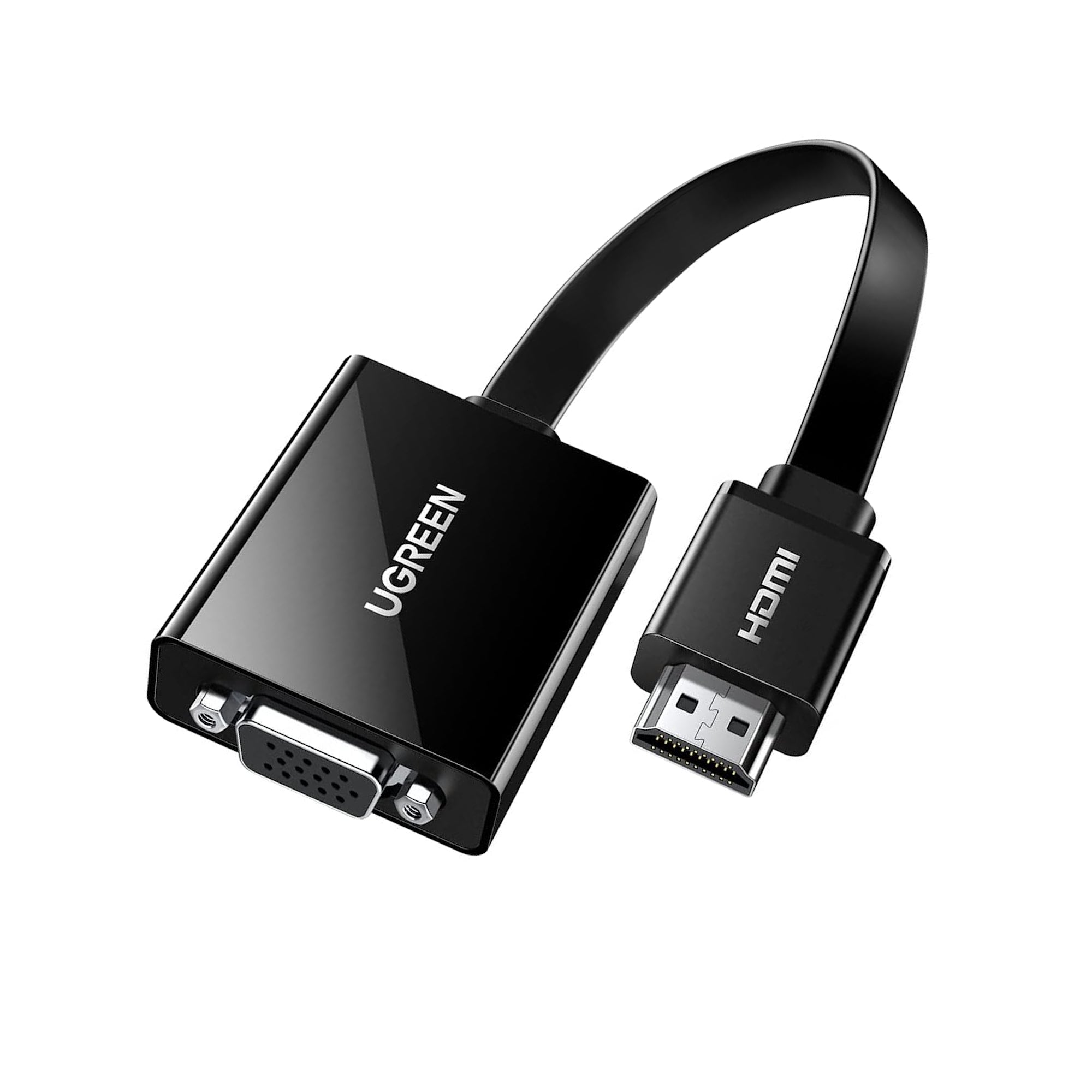 محول Ugreen Active HDMI إلى VGA مع مقبس صوت 3.5 ملم، HDMI ذكر إلى VGA أنثى بدقة تصل إلى 1080P
