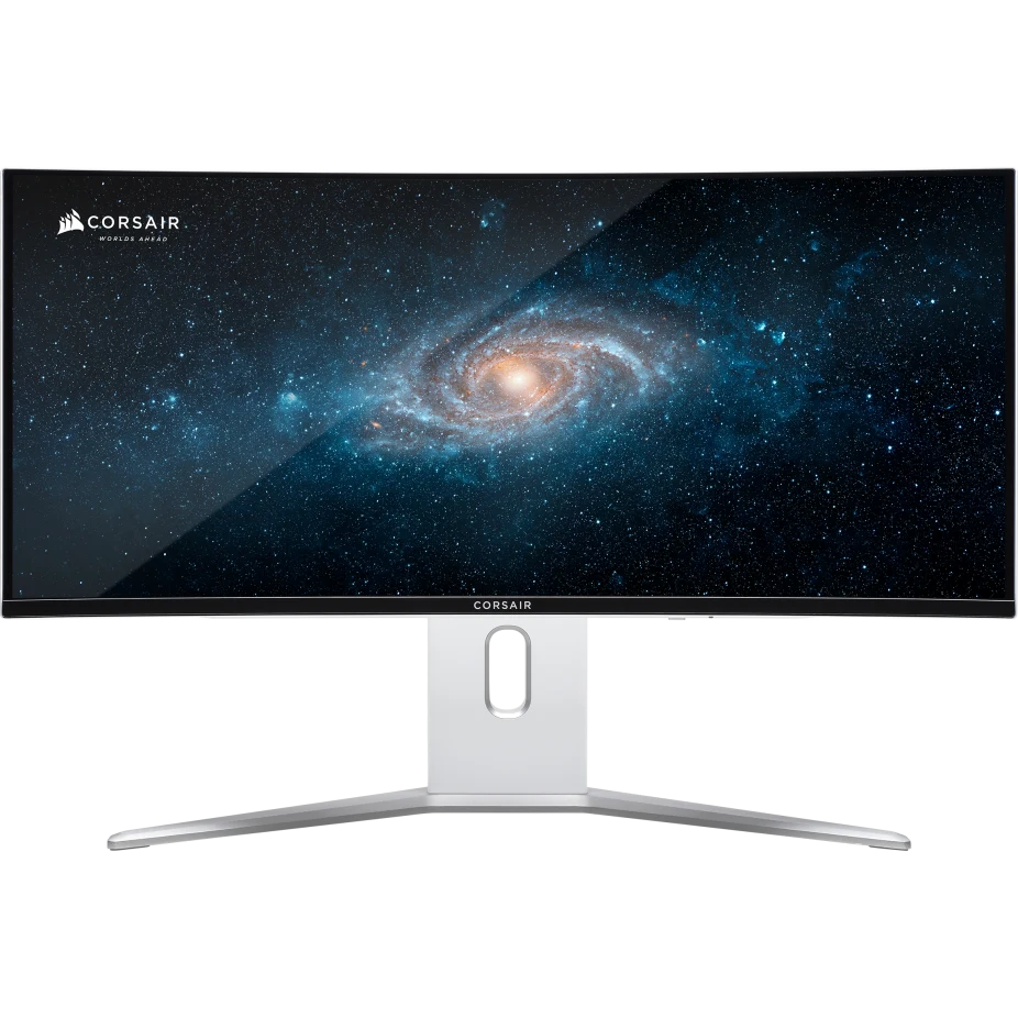 شاشة الألعاب Corsair XENEON 34WQHD240-C QD-OLED، مقاس 34 بوصة، بدقة 3440 × 1440، وانحناء 1800R، ومعدل تحديث 240 هرتز، وزمن استجابة 0.03 مللي ثانية (GtG)