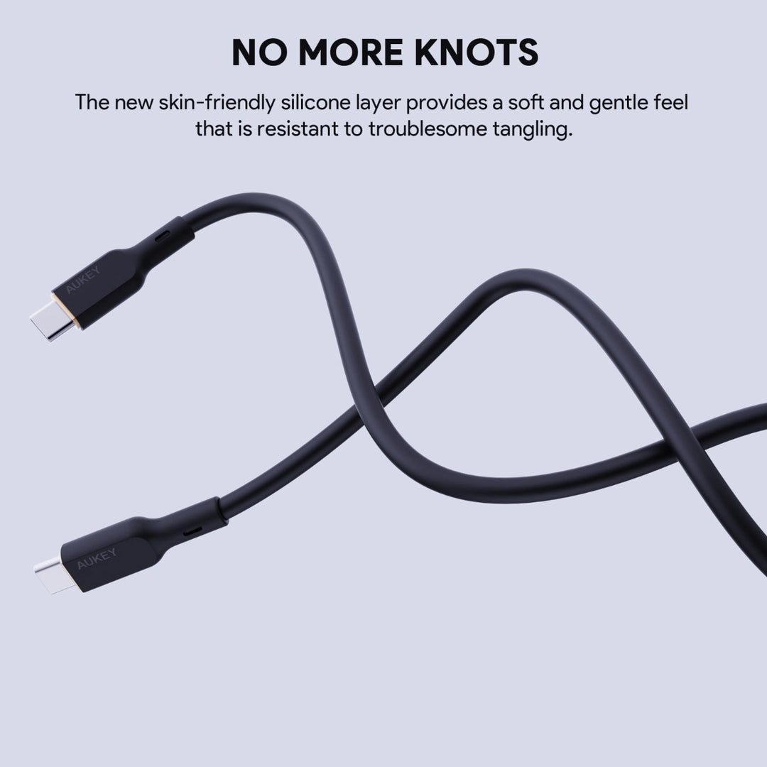 AUKEY 100W Silicone USB-C to USB-C Cable 1m