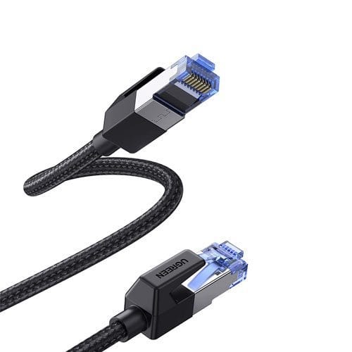 كابل شبكة إيثرنت Ugreen CAT8 مضفر بالنايلون RJ45 بسرعة بيانات 40 جيجابت في الثانية، 1.5 متر
