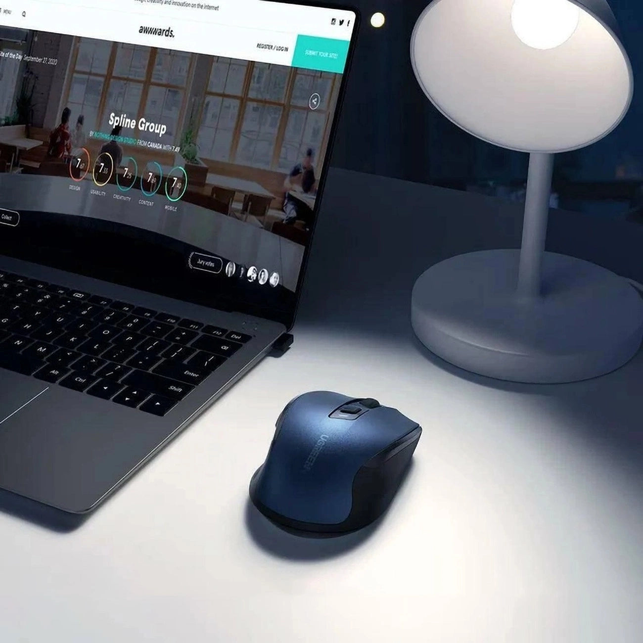 ماوس لاسلكي Ugreen 2.4G مع مستقبل USB، 5 مستويات 4000 نقطة لكل بوصة، 6 أزرار، عمر بطارية 18 شهرًا، ماوس لاسلكي