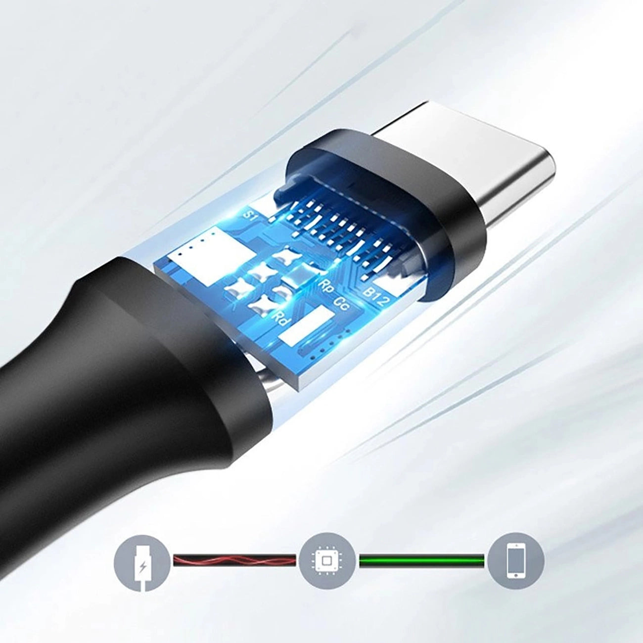 كابل Ugreen USB 3.0 ذكر إلى Type C، 3 أمبير 5 جيجابت في الثانية، سلك شحن ونقل بيانات