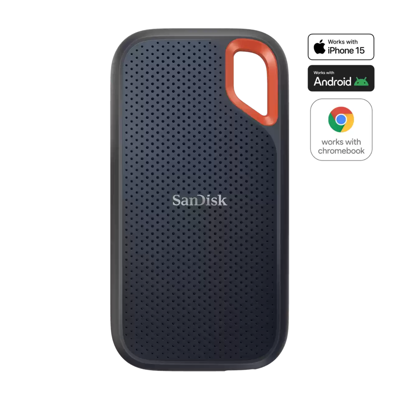 محرك أقراص الحالة الثابتة الخارجي SanDisk Extreme Portable SSD بسعة 1 تيرابايت ووصلة USB-C
