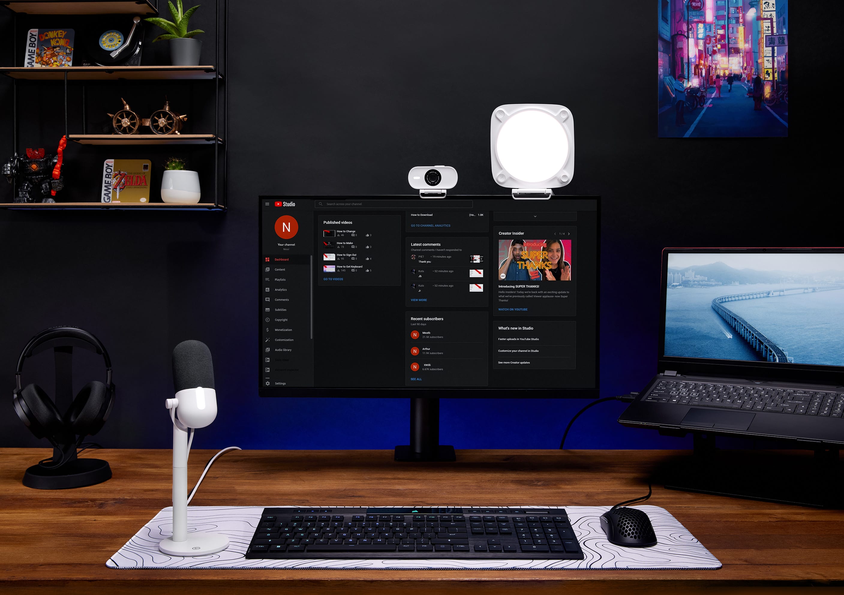 كاميرا الويب Corsair Elgato Facecam Neo عالية الدقة بالكامل مع غالق خصوصية سهل الانزلاق وتصحيح الإضاءة