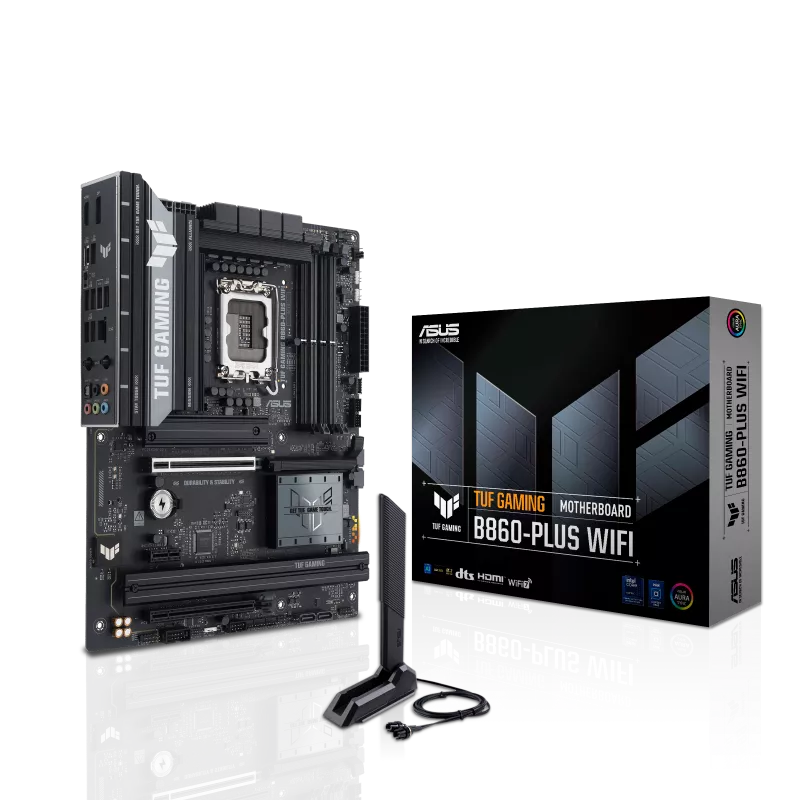 لوحة أم ASUS TUF Gaming B860-PLUS WiFi B860 ATX، ذاكرة DDR5، منفذ PCIe 5.0، واي فاي 7