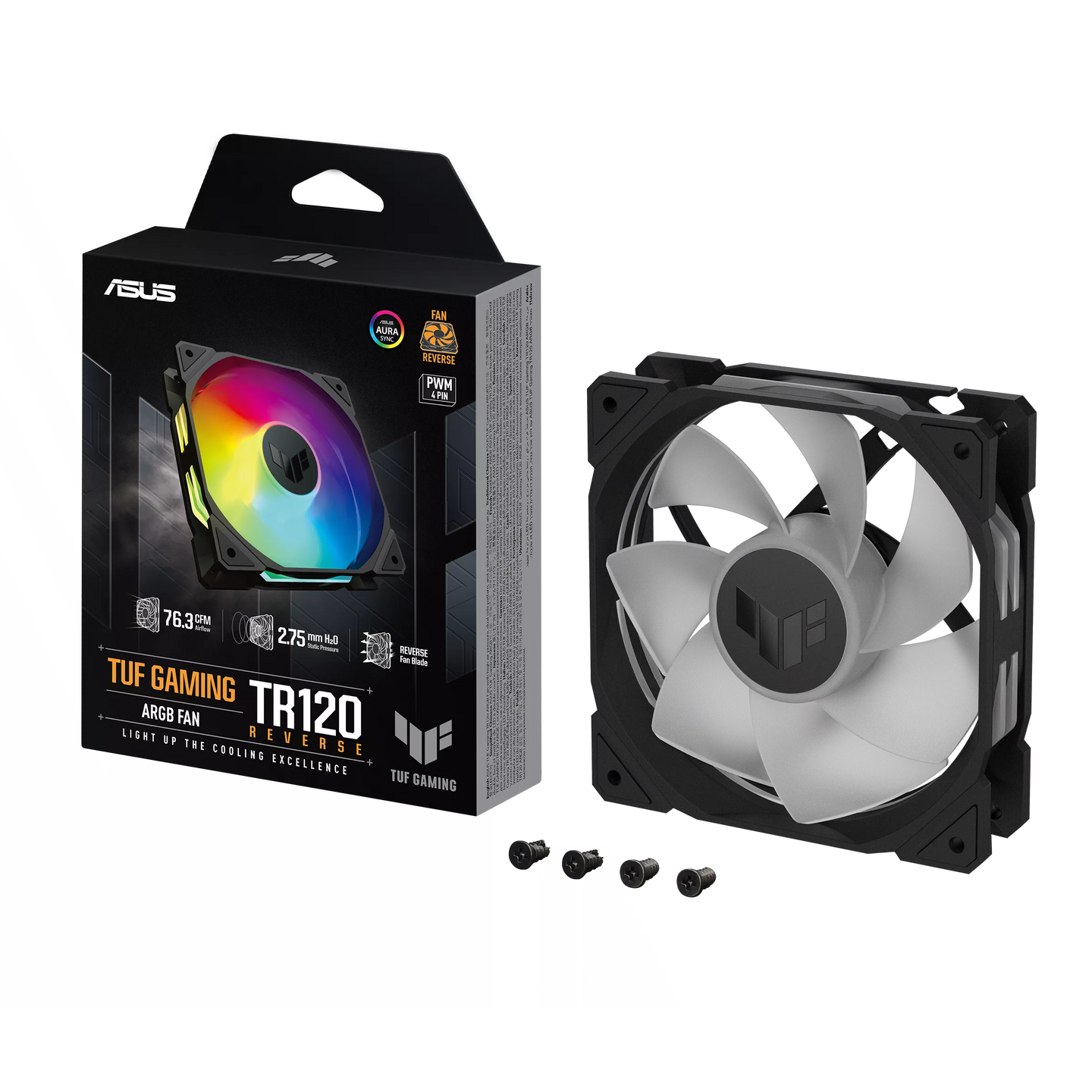 مروحة تبريد ASUS TUF Gaming TR120 ARGB بعكس الشفرة مقاس 120 مم