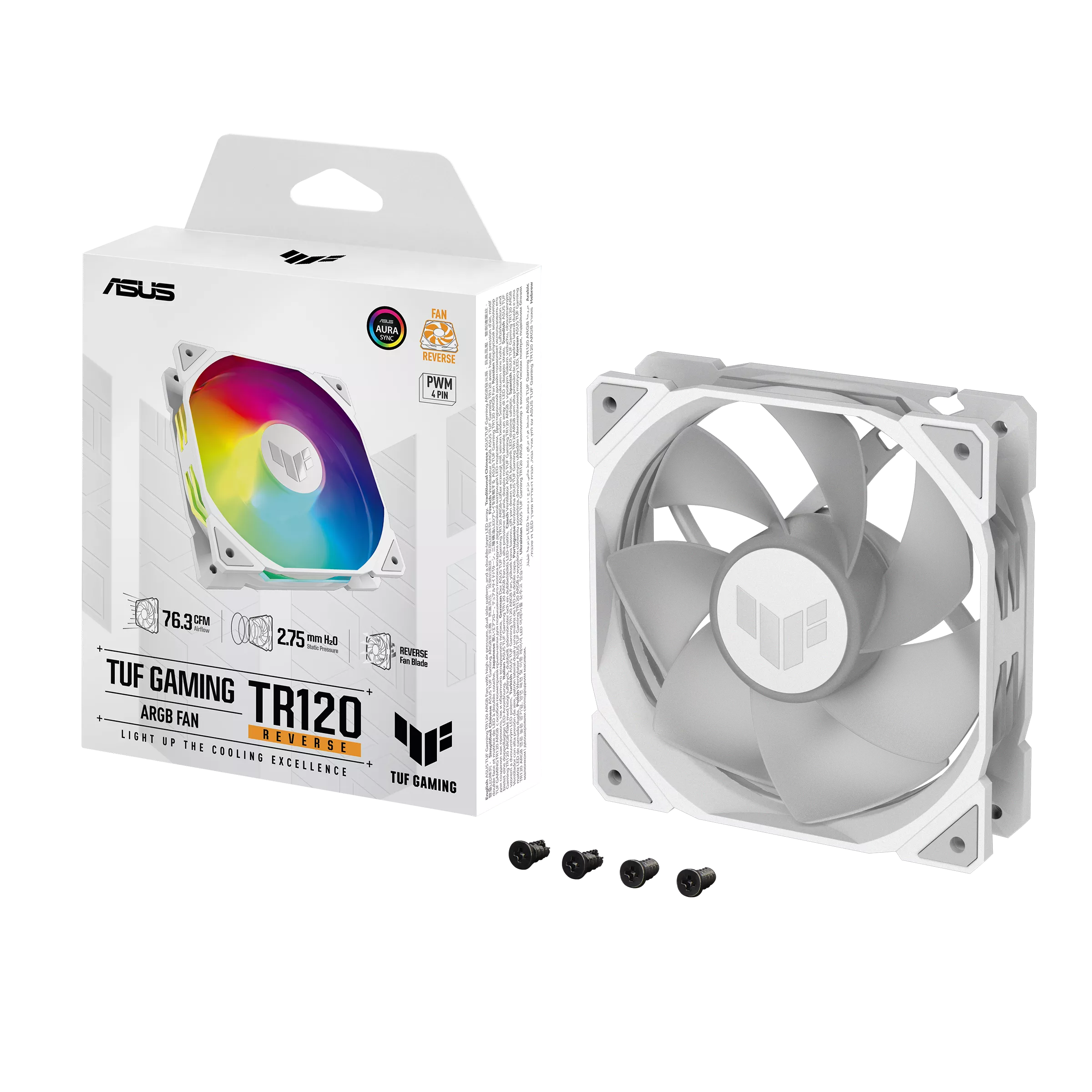 مروحة تبريد ASUS TUF Gaming TR120 ARGB بعكس الشفرة مقاس 120 مم