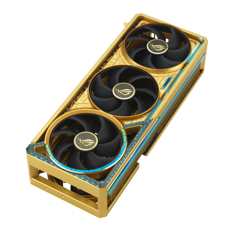 بطاقة الرسوميات ASUS ROG Astral GeForce RTX 5080 Dhahab CORE OC Edition، مروحة رباعية القوة، ذاكرة 16 جيجابايت GDDR7، واجهة PCIe 5.0