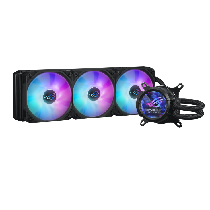 ASUS ROG STRIX LC III 360 ARGB LCD مبرد سائل لوحدة المعالجة المركزية الكل في واحد، شاشة IPS LCD بحجم 2.1 بوصة، معدل تحديث 60 هرتز