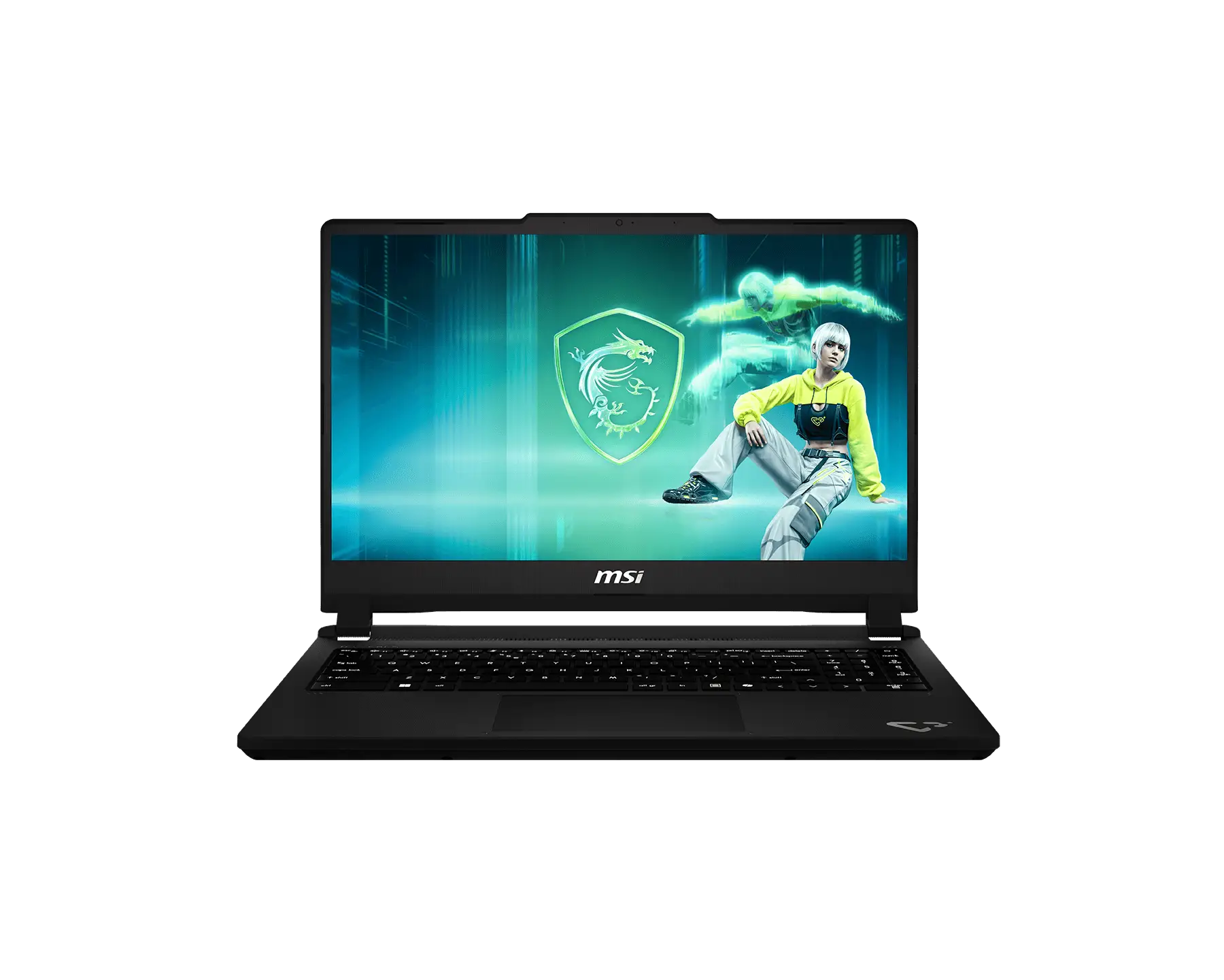 Laptop with MSI logo on a white background