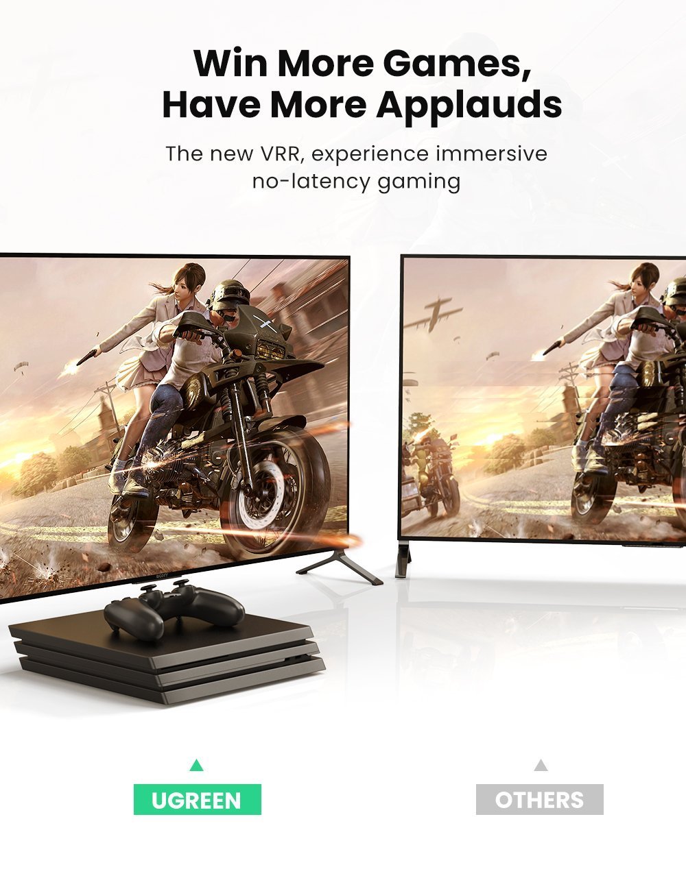 كابل Ugreen HDMI 8K 2.1، كابل HDMI مضفر فائق السرعة 48 جيجابت في الثانية - 2 متر