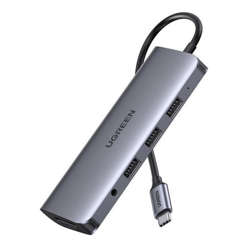 محول USB C من Ugreen 10 في 1، ثلاثة منافذ USB 3.0، منفذ HDMI بدقة 4K فائقة الوضوح