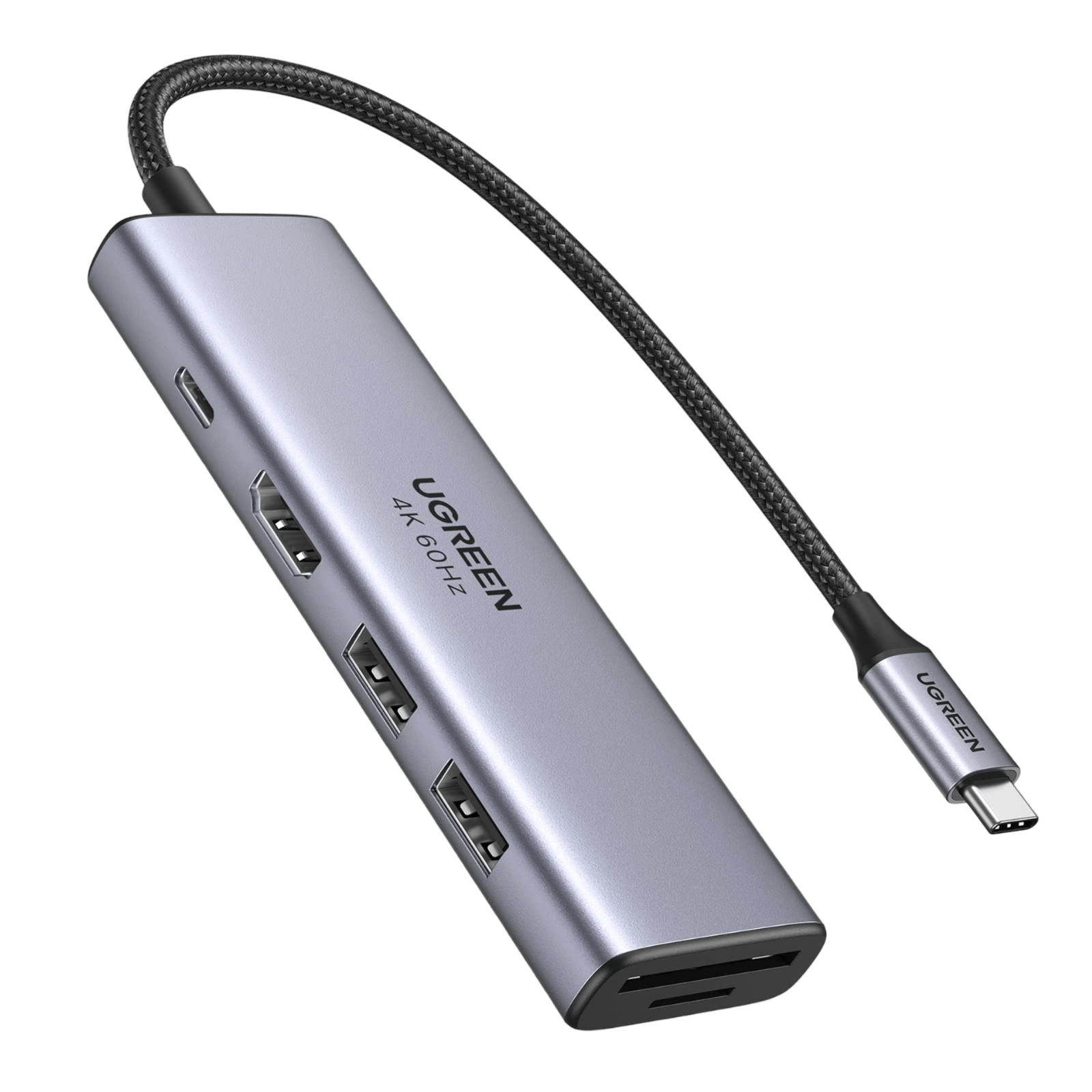 موزع يوجرين USB-C، 4K 60Hz، محول USB-C 6 في 1 إلى USB مع توصيل طاقة 100 واط، محول HDMI