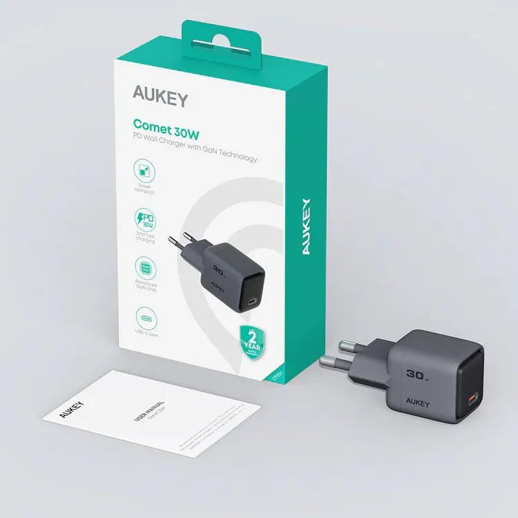 Aukey 30W PD Wall Charger with GaN Technology EU Plug